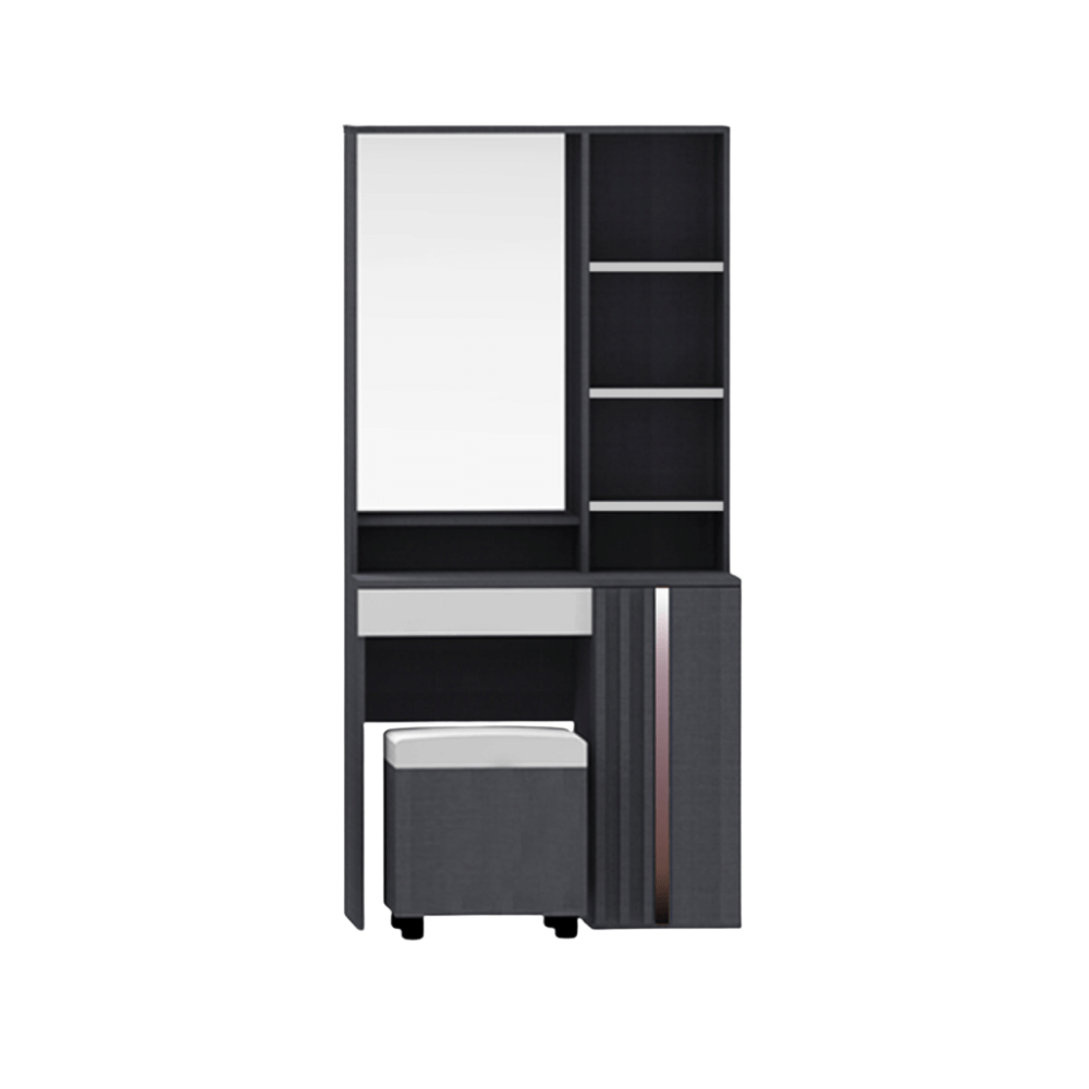 ชุดห้องนอน + ที่นอนสปริง 6 ฟุต WISDOM DESIGN FURNITURE รุ่น MARTIN สีเทา_4